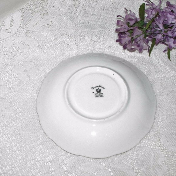 Vintage Queen Anne Bone China Saucer for Teacup YE BANKS & BRAES Cottagecore - Picture 5 of 6